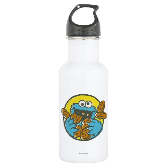 Cookie Monster Retro Edelstahlflasche (Vorderseite)
