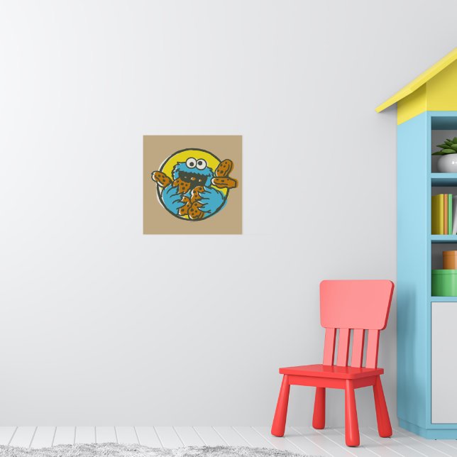 Cookie Monster Retro Poster (Kinderzimmer 1)