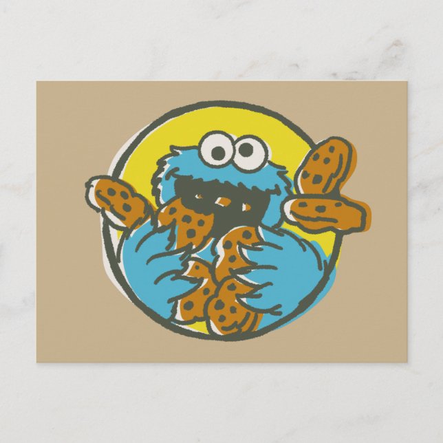 Cookie Monster Retro Postkarte (Vorderseite)