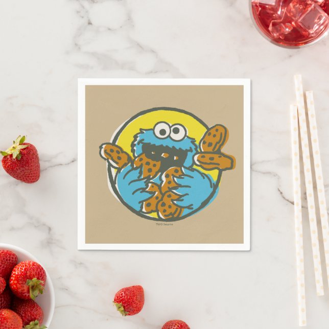 Cookie Monster Retro Serviette (Beispiel)