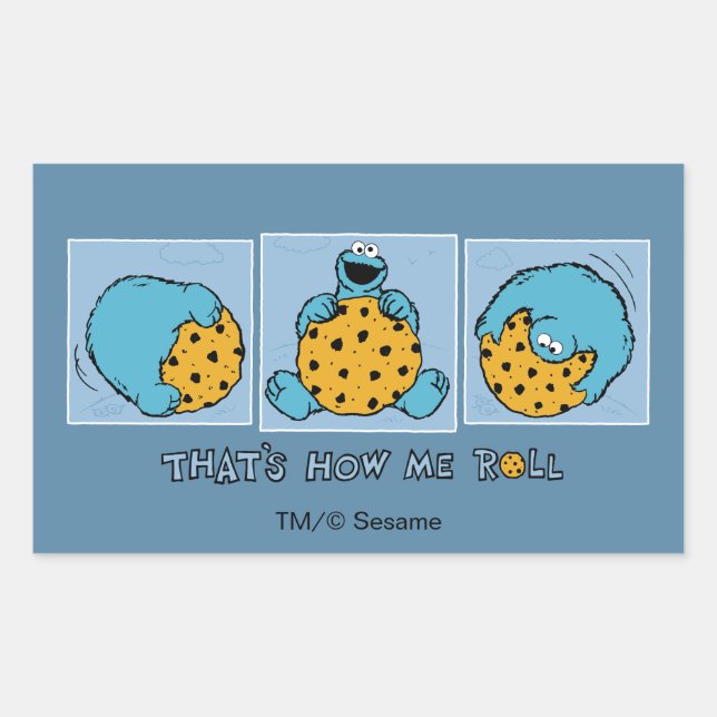 Cookie Monster | So rolle ich Rechteckiger Aufkleber (Vorderseite)