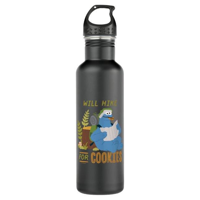 Cookie Monster | Steigt für Cookies Edelstahlflasche (Vorderseite)