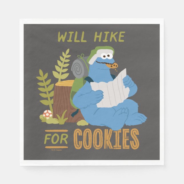 Cookie Monster | Steigt für Cookies Serviette (Vorderseite)