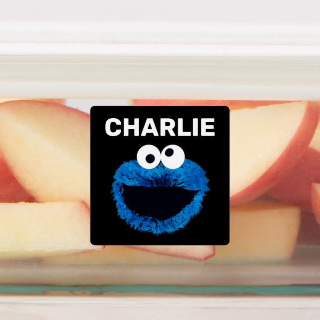 Cookie Monster | Trend Wasserfarbe | Name hinzufüg Etiketten (Befestigt)