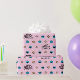 Cookie Monster und Cookies Rosa Muster Geschenkpapier