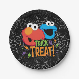 Cookie Monster und Elmo - Trick oder Treten Pappteller
