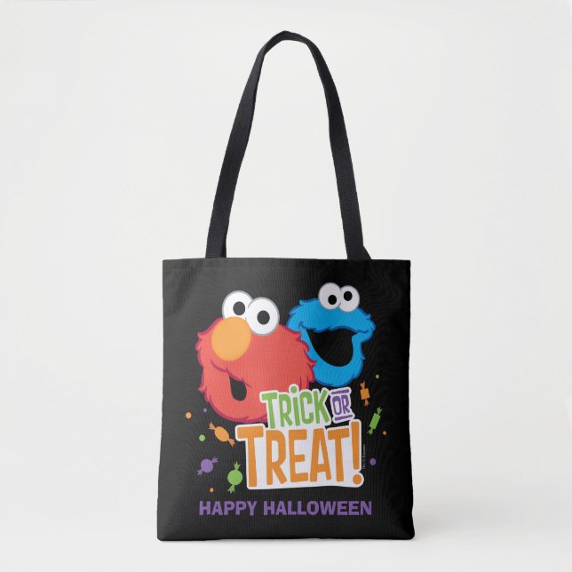 Cookie Monster und Elmo - Trick oder Treten Tasche (Vorderseite)