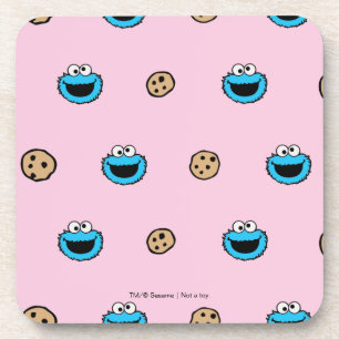 Cookie Monster und Kekse Pink Muster Untersetzer