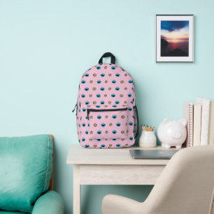 Cookie Monster und Kekse Rosa Muster Bedruckter Rucksack