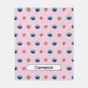 Cookie Monster und Kekse Rosa Muster Fleecedecke