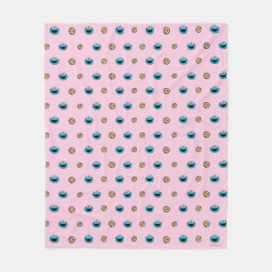 Cookie Monster und Kekse Rosa Muster Fleecedecke