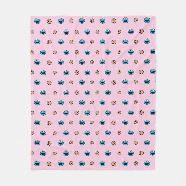 Cookie Monster und Kekse Rosa Muster Fleecedecke (Vorderseite)