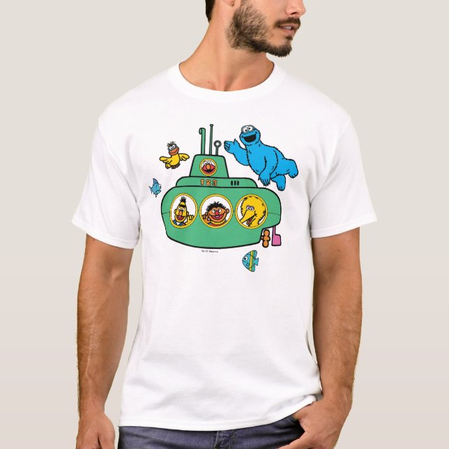 Cookie Monster und Sesam Pals U-Boot T-Shirt (Vorderseite)