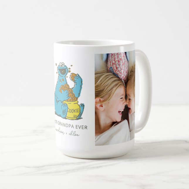 Cookie Monster Vintag | Bester Opa - Foto Kaffeetasse (VorderseiteRechts)