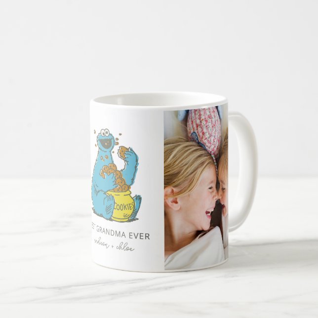 Cookie Monster Vintag | Bestes Oma - Foto Kaffeetasse (VorderseiteRechts)