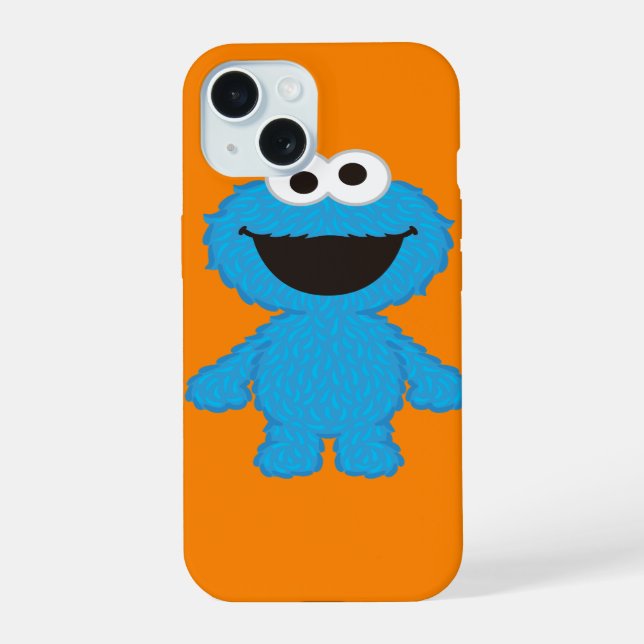 Cookie Monster Wolle Style iPhone 15 Hülle (Rückseite)