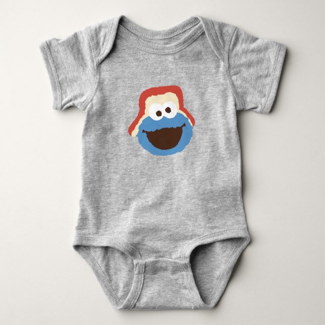 Cookie Monster Woodland Face Baby Strampler (Vorderseite)