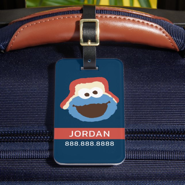 Cookie Monster Woodland Face | Informationen hinzu Gepäckanhänger (Vorderseite Insitu 2)