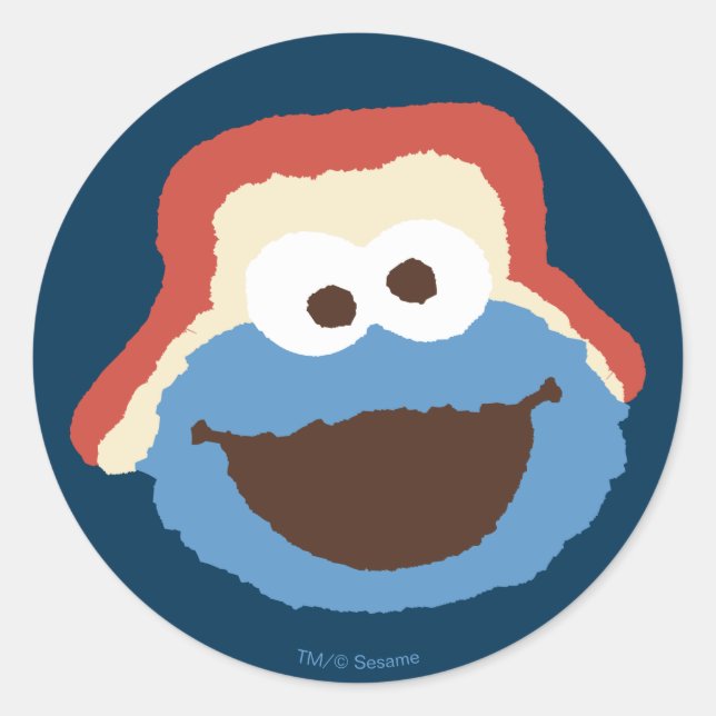 Cookie Monster Woodland Face Runder Aufkleber (Vorderseite)