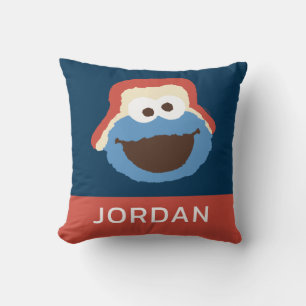 Cookie Monster Woodland-Gesicht   Füge Deinen Name Kissen