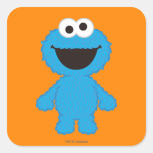 Cookie Monster Wool Style Quadratischer Aufkleber