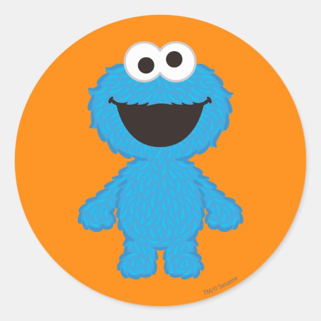 Cookie Monster Wool Style Runder Aufkleber (Vorderseite)