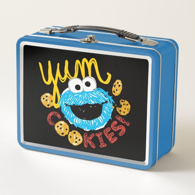 Cookie Monster Yum Metall Brotdose (Vorderseite)