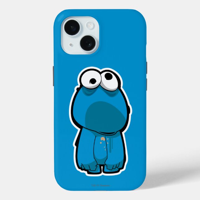 Cookie Monster Zombie iPhone 15 Hülle (Rückseite)