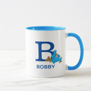 Cookie-Monster zum Essen von Cookies Name & Monogr Tasse
