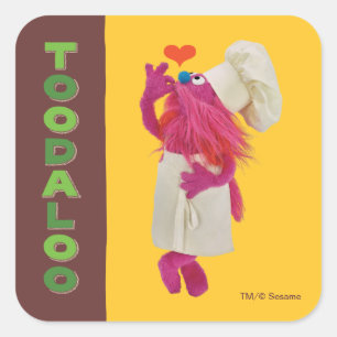Cookie Monsters Foodie Truck   Toodaloo Quadratischer Aufkleber