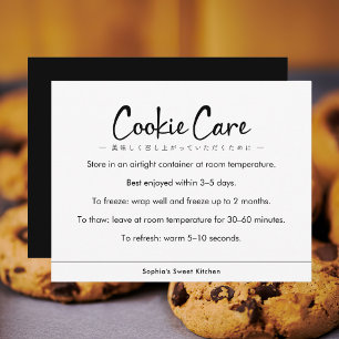 Cookie-Pflegehinweise Minimalistische Typografie Dankeskarte