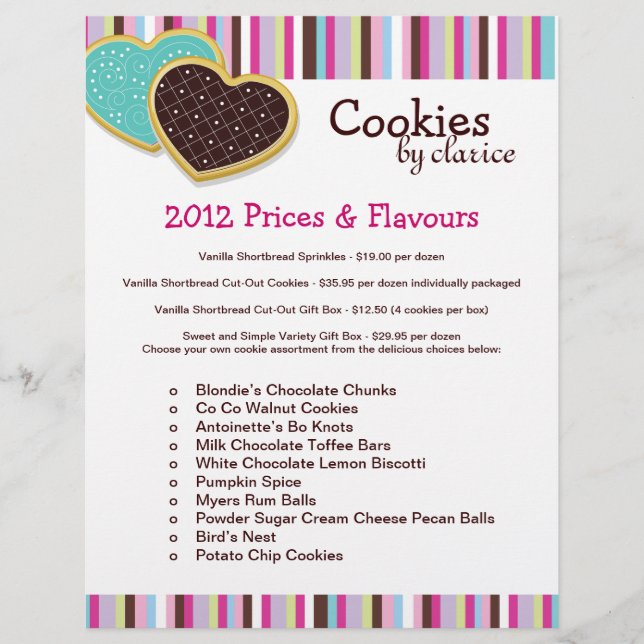 Cookie Price List Flyer (Vorne)