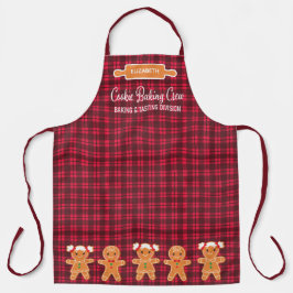 Cookie Red Kariert Gingerbrot Monogramm Backen Schürze
