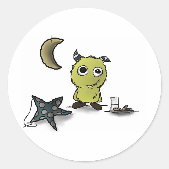 Cookie-Security-Monster-Art Runder Aufkleber (Vorderseite)