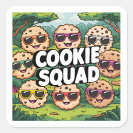 Cookie Squad Quadratischer Aufkleber