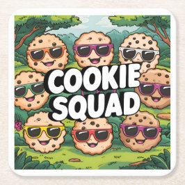 Cookie Squad Rechteckiger Pappuntersetzer
