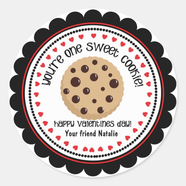 Cookie sucré Valentines pour enfants Stickers clas (Devant)