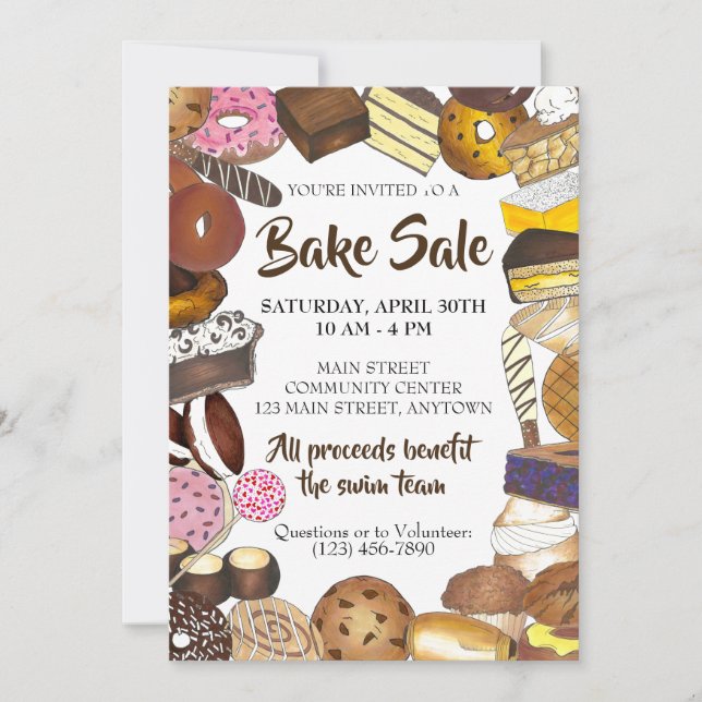Cookie Swap Bake Sale Backwaren Party Einladung (Vorderseite)