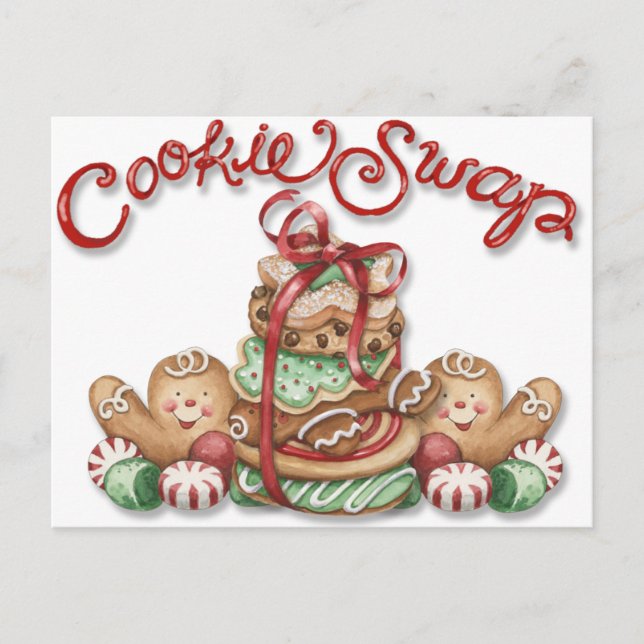Cookie-Swap-Postkarte Postkarte (Vorderseite)