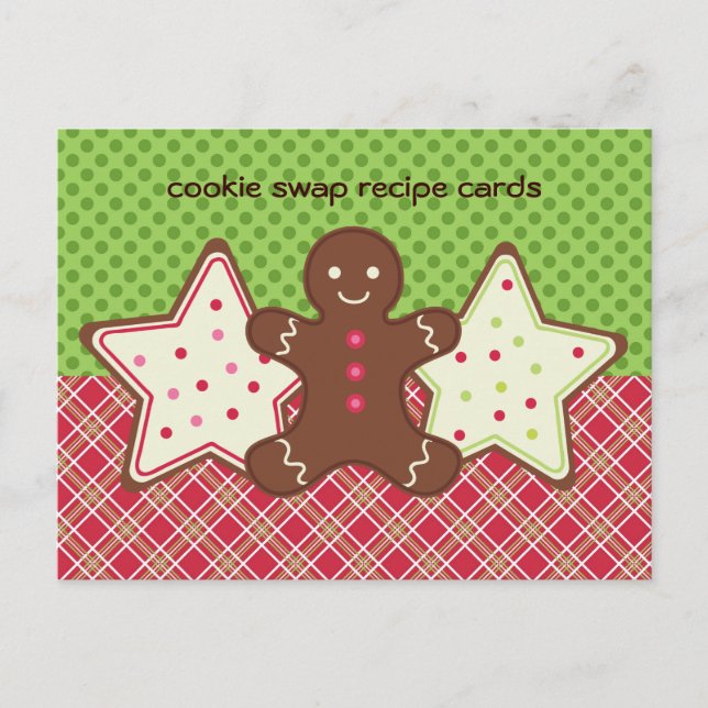 Cookie Swap-Rezeptionskarten Postkarte (Vorderseite)
