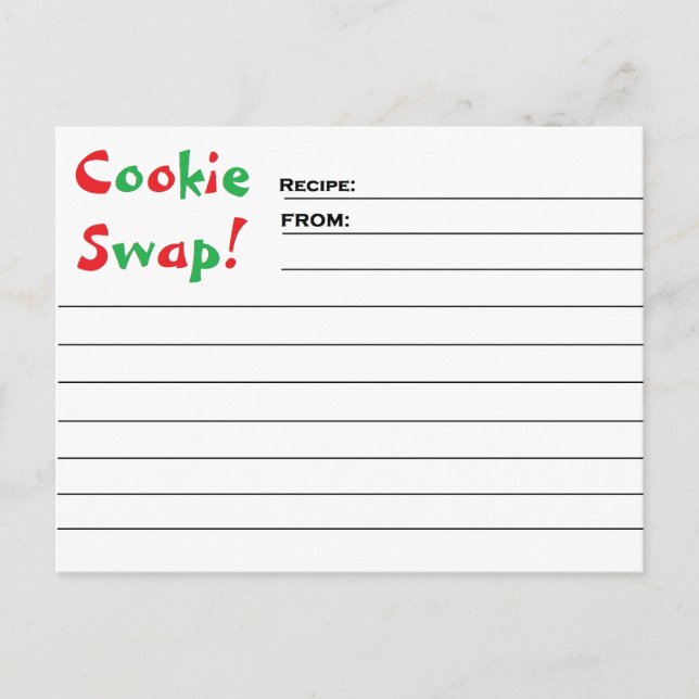 "Cookie Swap!" Rezeptkarten Postkarte (Vorderseite)