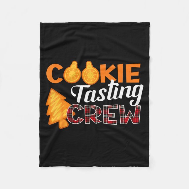 Cookie Tasting Crew - Funny Plaid Christmas  Fleecedecke (Vorderseite)