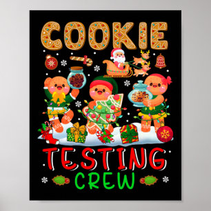 Cookie-Test-Team Weihnachten Drei Kekse Santa Schl Poster