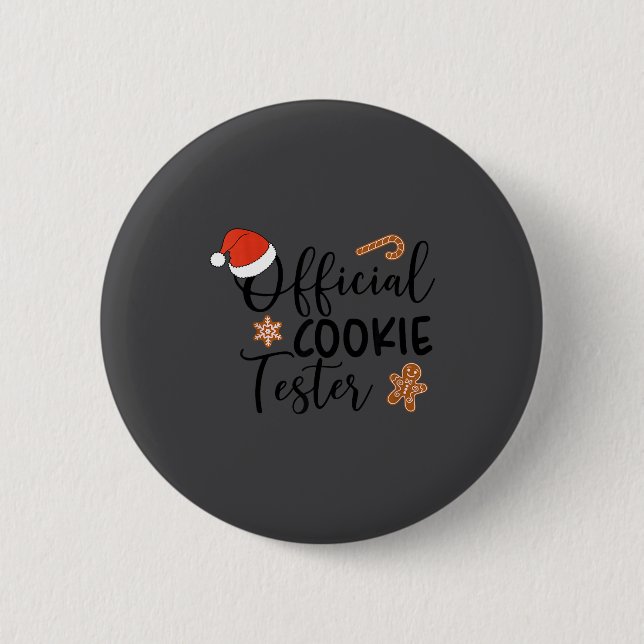 Cookie Tester &amp; Cookie Baker Funny Christmas C Button (Vorderseite)