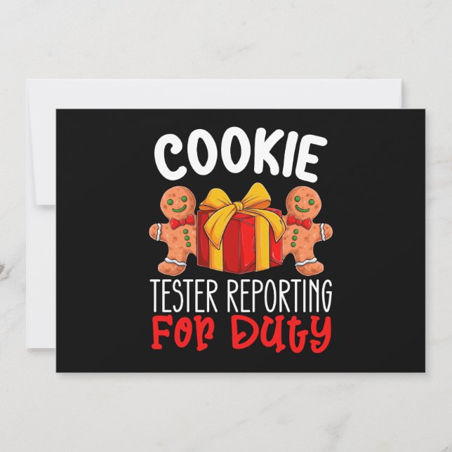 Cookie Tester Reporting für Duty Funny Weihnachten Einladung (Vorderseite)