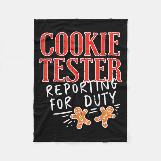 Cookie Tester Rerting Duty Funny Christmas Xmas Ki Fleecedecke (Vorderseite)