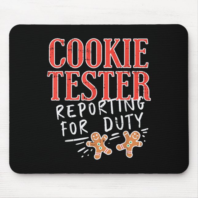 Cookie Tester Rerting Duty Funny Christmas Xmas Ki Mousepad (Vorne)