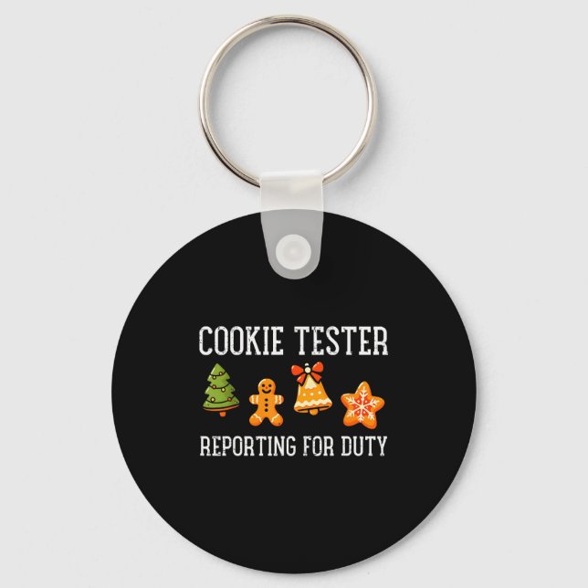 Cookie Tester Rerting Duty Funny Christmas Xmas Ki Schlüsselanhänger (Vorderseite)