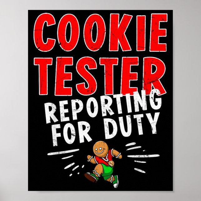 Cookie Tester Rerting Duty Funny Husband Christmas Poster (Vorne)