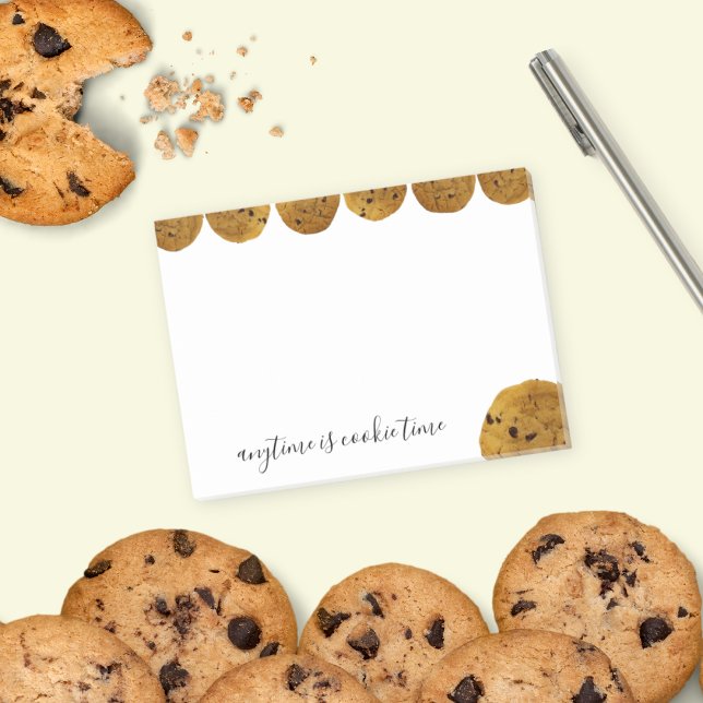 Cookie Time Chocolate Chip Cookie Benutzerdefinier Post-it Klebezettel (Cute custom text Post-It notes for cookie lovers!)